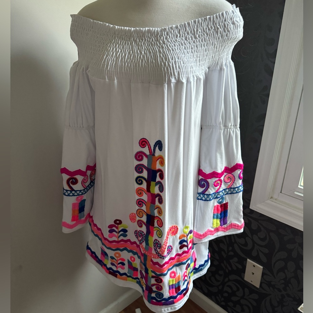 Beautiful VaVa by Joy Han embroidered off the shoulder dress